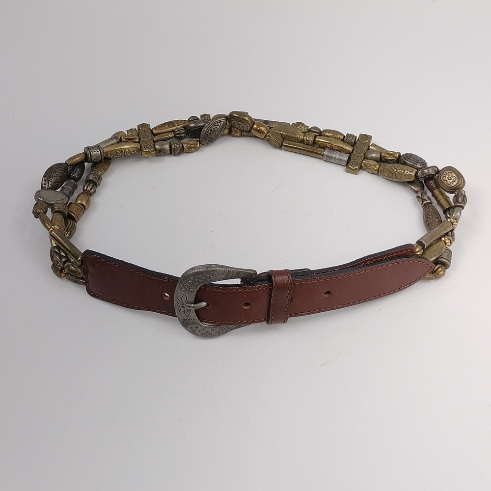 Vintage The Limited Beaded Leather Belt